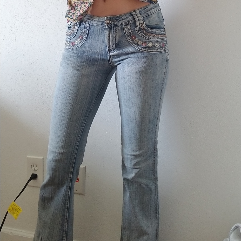 Jean's with embroidery detail